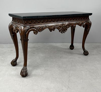 Georgian Style Mahogany Console Table. Georgian style console table, carved mahogany with a faux 