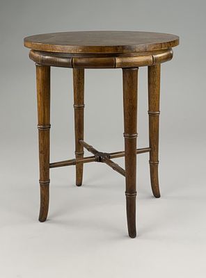 Henredon Burl & Faux Bamboo Side Table. Henredon (Morganton, North Carolina), side table, burl 