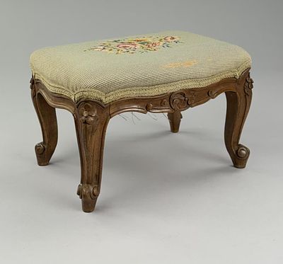 1930s French Louis XV Style Carved Footstool. Danby Furniture Company (New York City, New York) 