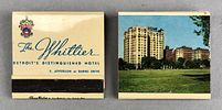 Detroit Hotel Matchbooks Whittier Leland Hyatt. Detroit Michigan hotel matchbooks, including Image - 2