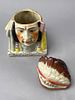Ceramic Tobacco Jar Native American Figure with Painted Details. Ceramic tobacco jar in the form Image - 2