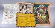 Royal Paris Textile Group with Alphabet Sampler. Group of four textile pieces including an Image - 1