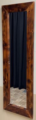 Handmade Red Cedar Wood Framed Mirror, 53.75 Inches Tall. Handmade red cedar wood framed mirror 