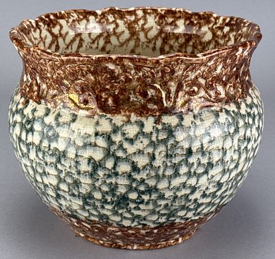 Textured Ceramic Vase with Crackle Glaze, 7.5 Inches Tall. Textured ceramic vase with a crackle 