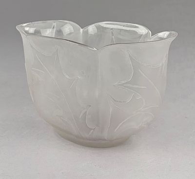 Steuben Glass Quatrefoil #6415 Frosted Art Glass Vase. Steuben Glass (Corning, New York) 