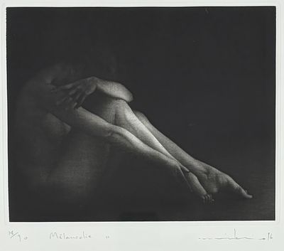 Mikio Watanabe (JP / FR, b 1954) "Melancholi II" 1996 Mezzotint Print. Mikio Watanabe (Japanese 