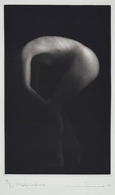 Mikio Watanabe (JP / FR, b 1954) "Metamorphose" 2000 Mezzotint Print. Mikio Watanabe (Japanese / 