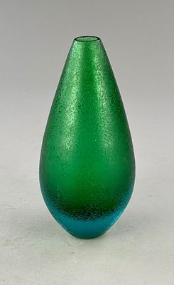 1950s/60s Italian Murano Glass Corroso Vase Ombr&eacute; Gradient Green/Blue. Mid Century Modern 