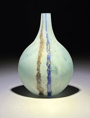 Alfredo Barbini (IT 1912-2007) Murano glass Scavo Bottle Vase 1970s. Alfredo Barbini (Italian 