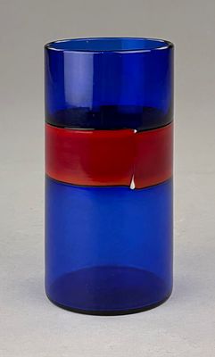 Fulvio Bianconi (IT 1915–1996) for Venini Murano Cobalt Cylinder Vase. Fulvio Bianconi (Italian 