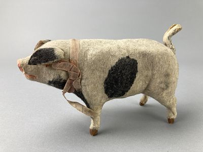 Rare Early 20th Century German Musical Pig Toy. Charming early 20th century German musical pig 