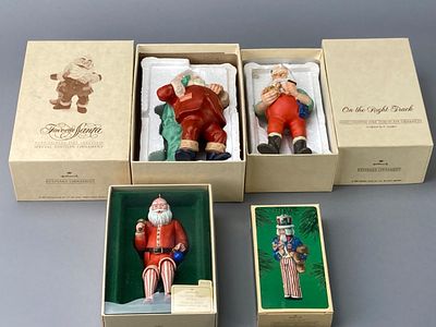 Hallmark Porcelain Santa Claus Ornaments. Hallmark Keepsake Santa Claus porcelain ornaments 