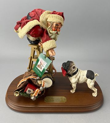 Clothtique Santa Claus and Dog Figurine, Style #3598. Clothtique Santa Claus and dog figurine 
