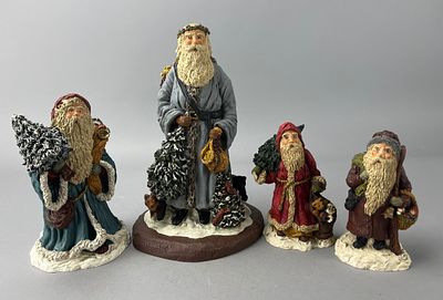 June McKenna Santa Claus Figurines, Painted Resin. June McKenna Santa Claus figurines crafted 
