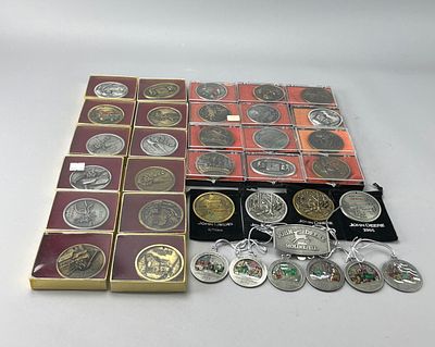 John Deere Medallions and Ornaments Collection. Collection of John Deere medallions and 