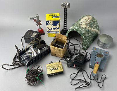 Model Train Accessories with "KLIPPAN" Mark. Assortment of model train accessories and 