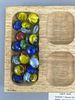 Mancala Board Game & Stones. Mancala board measures 18" x 5.5". 1 Mancala stone is missing and Image - 2