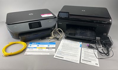 HP Envy Photo 7155 & Photosmart Plus Printers, Plastic. Two HP printers including an HP Envy 