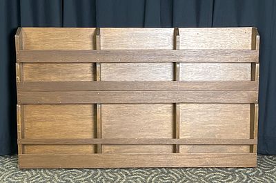 Wooden Magazine Rack with Horizontal Slats. Wooden magazine rack with horizontal slats and 