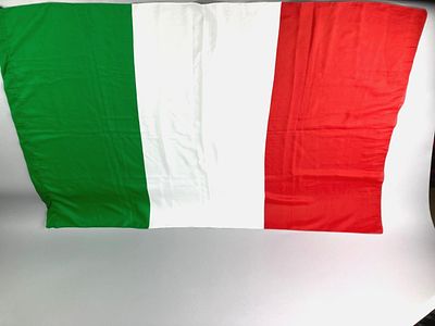 Tricolor Fabric Flag, 34". Tricolor flag with red, white, and green vertical stripes, measuring 
