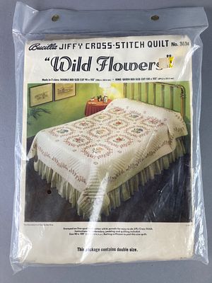 Bucilla Wild Flowers Quilt Kit, Double Size. Bucilla Jiffy Cross-Stitch Quilt Kit featuring the 