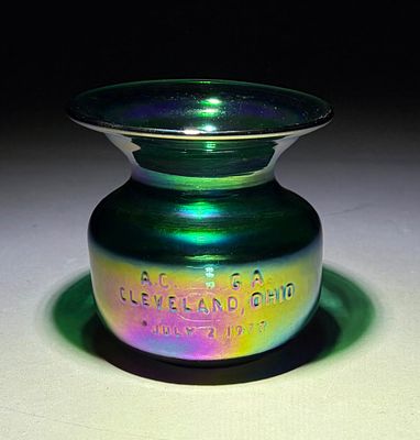 Charles Gibson Co. (WV) Carnival Glass Miniature Spittoon. Charles Gibson Company (Milton, West 
