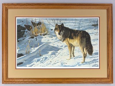 James Hautman (AM, b.1964) “Lone Wolf" Lithograph. James Hautman (American, b. 1964) “Lone Wolf" 