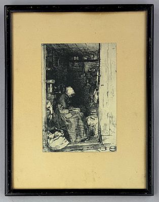 After James McNeill Whistler (AM/UK 1834–1903) "La Vieille aux Loques". After James McNeill 