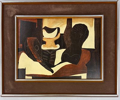 Picasso (1881-1973, ESP) “Still Life with Antique Bust” Lithograph. Framed print titled "Still 
