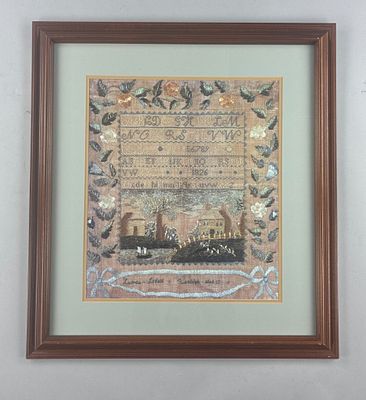 Framed Poster Print of an 1826 American Sampler. Framed poster print of an 1826 American sampler 