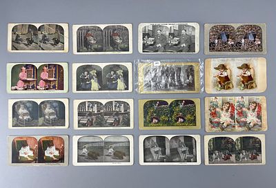 Underwood & Underwood Stereoscopic Cards, Domestic Scenes. Collection of stereoscopic cards 