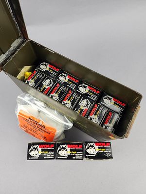 Wolf Performance Ammo 9mm Luger in Cans 700 Rounds. Wolf Performance Ammunition 9mm Luger 