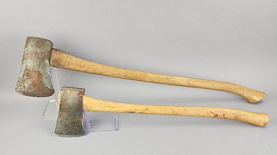 Pre WWII Craftsman Axe & Single Bit Boy's Axe. Lot of two vintage single-bit axes comprising a 