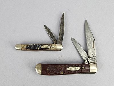 Case XX 6207 & 5227 Double Blade Pocket Knives. Pair of W.R. Case &amp; Sons two-blade folding 