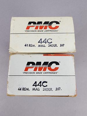 PMC .44 Rem. Pistol Ammunition 100 Rounds. Two 50-round cartons of PMC .44 Remington Magnum 