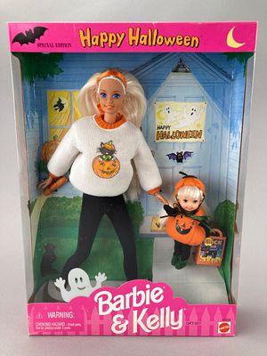 1996 Mattel Happy Halloween Barbie & Kelly Gift Set. Mattel 1996 Happy Halloween Special Edition 