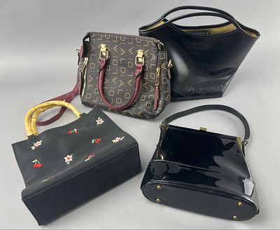Hogan, ALDO, Tiani & Patent-Finish Handbags, Four. Four handbags comprising a black Hogan tote 