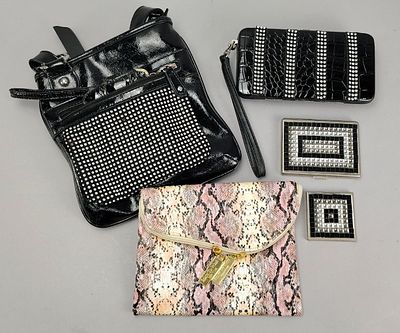 Retro Fashion Rhinestone Handbag, Wallet, Cosmetic Pouch & Cases. Five contemporary fashion 