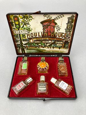 Christina of London Six-Bottle Miniature Perfume Set. Six miniature French perfume bottles with 