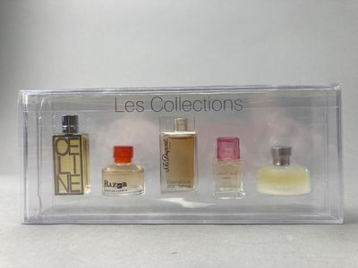 Les Collections French Five-Piece Miniature Perfume Set. French miniature fragrance presentation 