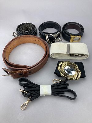 Anne Klein and Assorted Fashion Belts and Handbag Strap, 7 Pieces. Seven-piece grouping 