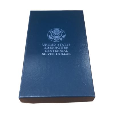 ארצות הברית סט רונגרס מטבע 1 דולר, משנת 1990 עשוי כסף 0.900 במשקל 26.73 כולל תעודת במארז מהודר