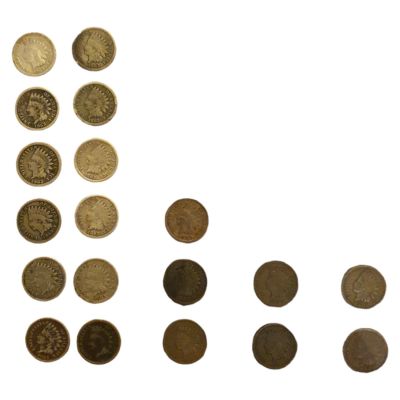 ארצות הברית 1 סנט indian head שנים שונות לוט 20 מטבעות