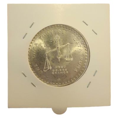 מקסיקו 1אונז משנת 1980 במצב AU כסף 0.925 במשקל 33.63 גרם