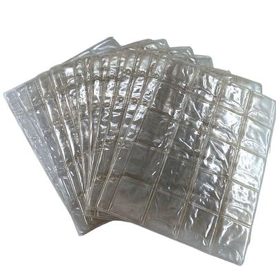 עשרה עמודים למטבעות גודל כל דף 23X18.5 סמ גודל כל חור 4X4 סמ לאלבום עם ארבע חורי ספרלה