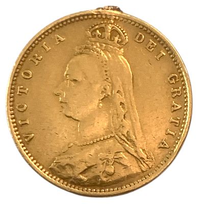 אנגליה מטבע זהב בעריך חצי פאונד ( half sovereign) victoria משנת 1892 מזהב 0.917 במשקל 3.99 