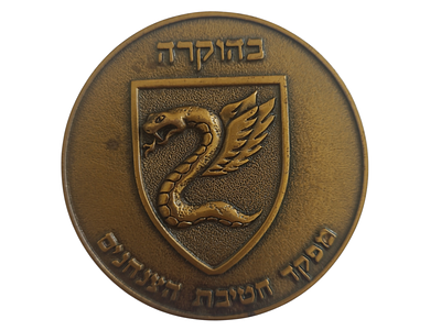 ישראל מדליה פרטית בנושא צבא "בהוקרה מפקד חטיבת הצנחנים" בקוטר 69 מ"מ במשקל 96.96 גרם