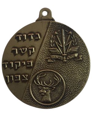 ישראל מדליון בנושא צבא "גדוד קשר פיקוד צפון" בקוטר 35 מ"מ במשקל 15.13 גרם