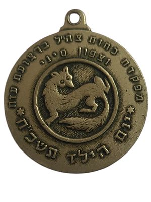 ישראל מדליון בנושא צבא "מפקדה כחות צה"ל ברצועת עזה וצפון סיני - יום הילד תשכ"ח" בקוטר 35 מ"מ 