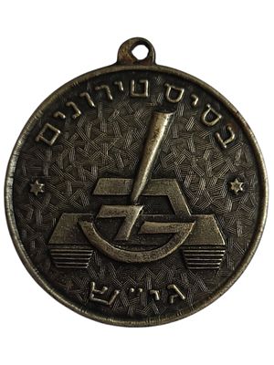 ישראל מדליון בנושא צבא "בסיס טירונים גי'ש" בקוטר 35 מ"מ במשקל 15.1 גרם